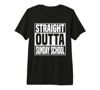 Straight Outta Sunday School tee Regalos de graduación Escolar Camiseta Premium