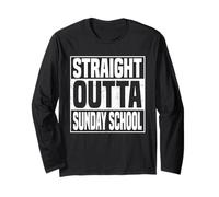 Straight Outta Sunday School Tee Regalos de graduación escolar Manga Larga