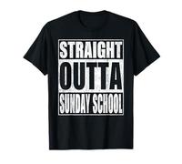 Straight Outta Sunday School tee School Graduation Camiseta