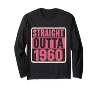 Straight Outta The 60's 1960 Born Birthday Women's Vintage Manga Larga