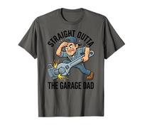 Straight Outta The Garage Dad Mecánico Humor Divertido Camiseta