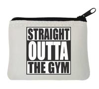 Straight Outta The Gym - Monedero de neopreno (10 x 11 cm), color blanco, White, Talla única