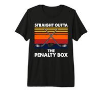 Straight Outta The Penalty Box Divertido Jugador de Hockey sobre Hielo Camiseta Premium