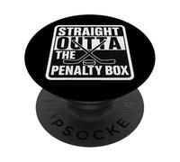 Straight Outta The Penalty Box Jugador de Hockey sobre Hielo Niños Niñas PopSockets PopGrip Adhesivo