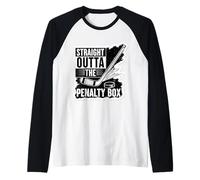 Straight Outta The Penalty Box - Ventilador de portero de hockey sobre hielo Camiseta Manga Raglan