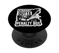 Straight Outta The Penalty Box - Ventilador de portero de hockey sobre hielo PopSockets PopGrip Adhesivo