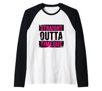 Straight Outta Timeout Castigo para niños pequeños Niñas Niños Niño Camiseta Manga Raglan