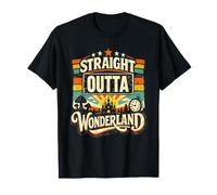 Straight Outta Wonderland Vintage Retro Funny Fantasy Cita Camiseta