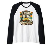 Straight Outta Wonderland Vintage Retro Funny Fantasy Cita Camiseta Manga Raglan