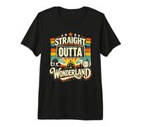 Straight Outta Wonderland Vintage Retro Funny Fantasy Cita Camiseta Premium