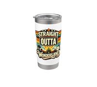 Straight Outta Wonderland Vintage Retro Funny Fantasy Cita Vaso térmico de acero inoxidable de doble pared