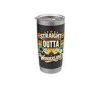 Straight Outta Wonderland Vintage Retro Funny Fantasy Cita Vaso térmico de acero inoxidable de doble pared