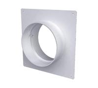 Straight Plastic Flange with 150mm Duct Connection for HVAC Systems - 15cm Diameter