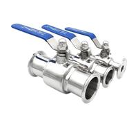 Straight Through Ball Valve 304/316L Stainless Steel Sanitary 19/25/32/38/45/51mm Tri Clamp Homebrew 3/4"1"1.25"1.5"2"(45mm x Ferrule64,SS316L)