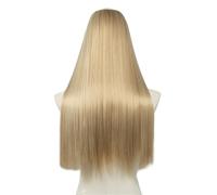 Straight U Part Clip In Hair Extension Long Daily Use Clip-on Natural Thick Fake Blonde Hairpieces For Woman(Light Ash Blonde)