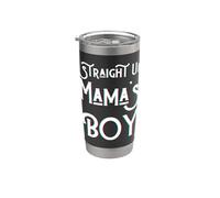 Straight Up Mama's Boy Mamá Gemelo Favorito Divertido Mama Hijo Vaso térmico de acero inoxidable de doble pared