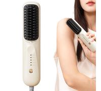 Straightening Comb - Hairbrush Styler, PTC Heating for Frizz Control, Anti Scald Teeth with Ionic Coating, 5 Temp Settings Automatic Shutoff, Professional Salon Home Travel