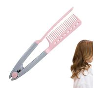 Straightening Comb - V Shape Hair Styling Smoothing Straightener, Flat Iron Comb Attachment, Heat-Resistant Detangling Hair Tool for Travel Vacation Outgoing Hotel Dates Women Girls Daily Use
