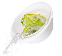 Strainer Bowl - Double-layer Stackable Washing Vegetable Baskets | Multifunctional Kitchen Draining Bowl | PP Material, Rotating Drain Design, For Fruits Vegetables Seafood Dish Storage