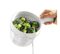 Strainer Bowl Set - Double Layer Colander for Washing Produce | Food Grade Flexible with Removable Basket Drain Design, Multi Use Cleaning Container for Fruits Vegetables Rice Pasta Kitchen Home Camp