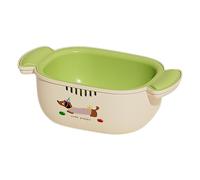 Strainers and Colanders, Nesting Kitchen Drain Bowl, Large Capacity Strainer with 11 X 9 Inches Size, Food Prep Basin for Pasta, Salad, Veggies, Fruit, Noodles Cooking, Green Red