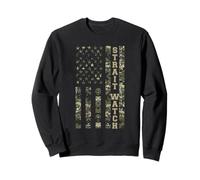 Strait Watch USA American Flag Camouflage Distressed Style Sudadera
