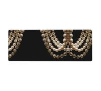 Strand of Pearls - Alfombrilla de goma para teclado de escritorio para juegos, apta para uso en oficina, 30,5 x 80 cm