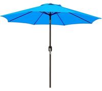 Strandschirm Volant-Terrassenschirm, 2,7 m, für den Außenbereich, Gartenschirm, Tisch mit Druckknopf, Neigung und Kurbel, UV-Schutz, wasserdicht, Pool mit 8 stabilen Streben für Deck, Pool u