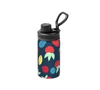 Strange Leaf Strawberry Print - Botella de agua aislada de 12 onzas, taza de agua espacial para viajes, deportes, boca ancha, acero inoxidable
