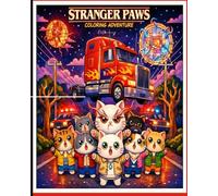 Stranger Paws Coloring Adventure: Kawaii Cats in a Cute & Creepy Retro Sci-Fi Coloring Book: Perfect for Teens, Adults & Cat Lovers