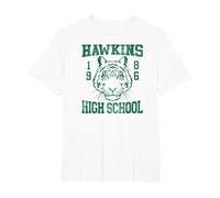 Stranger Things 1986 Hawkins High School Camiseta, Hombre Tallas Grandes, Blanco, 5X Alto