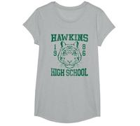 Stranger Things 1986 Hawkins High School Camiseta, Niñas, Gris Jaspeado, L