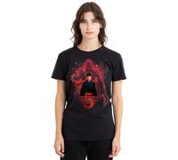 Stranger Things 5 Poster Sorcerer Will Versus Vecna Ladies T Shirt, Black, Large