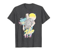 Stranger Things 80's Jim Hopper Camiseta, Hombre, Jaspeado Oscuro, XL