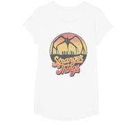 Stranger Things 80's Sunset Mindflayer Group Camiseta, Niñas, Blanco, XS