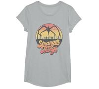 Stranger Things 80's Sunset Mindflayer Group Camiseta, Niñas, Gris Jaspeado, XS
