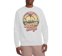 Stranger Things 80'S Sunset Mindflayer Group Unisex Sweatshirt, White, X-Large