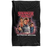 Stranger Things All Friends Welcome Poster Manta de Tacto Muy Suave y Sedoso, 91 x 147 cm