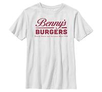 Stranger Things Benny's Burgers Short Sleeve T-Shirt, Camiseta Niños, Blanco, 116
