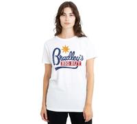 Stranger Things Bradley'S Big Buy Logo Ladies T Shirt, White, Medium