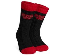 Stranger Things Calcetines Antideslizantes para Mujeres - Calcetines Suaves y Cálidos, Talla 35-41, Regalos para Chicas (Negro)