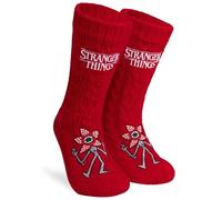 Stranger Things Calcetines Antideslizantes para Mujeres - Calcetines Suaves y Cálidos, Talla 35-41, Regalos para Chicas (Rojo)