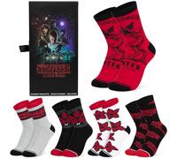 Stranger Things Calcetines Mujer y Adolescente, Pack de 5 Calcetines Divertidos, Talla 35-41, Regalos para Mujeres (35/41 EU, Multi Rojo)