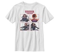 Stranger Things Camiseta de Manga Corta Cast Box Up, Blanco, Talla única Unisex niños