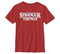 Stranger Things Camiseta de Manga Corta, Rojo, Talla única para Niños