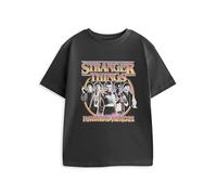 Stranger Things Camiseta Infantil Gris Oscuro de Manga Corta con Estampado de Eleven, Mike, Dustin, Lucas y Will | Ideal para el día a día | Merchandising