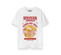 Stranger Things Camiseta para Hombre | Camiseta gráfica de Manga Corta Surfer Pizza Boy para Adultos en Blanco | Clásico de Estilo Retro Vintage | mercancía de la Serie de televisión de Netflix