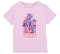 Stranger Things Camiseta Rosa Glow Group para niña, Rosa Claro, 12-13 años
