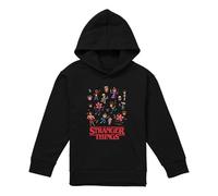 Stranger Things Cartoon Characters Youth Kids Boy Girls Pull-Over Hoodie, Negro, 5-6 A