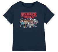Stranger Things Cartoon Group - Camiseta para niños, Azul Marino, 7-8 años, Azul Marino, 7-8 Años